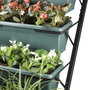 Hanah Home Rs-001 Maceta Decorativa de Jardín, Metal, 56x130x85 cm, Verde Oscuro y Negro